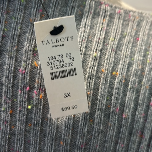 Talbots Rainbow Stripe Sweater size 3X NWT - Picture 5 of 8